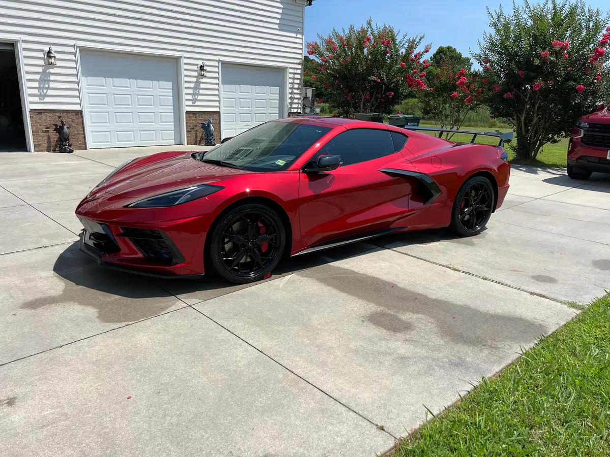 Red Corvette after exterior detailing